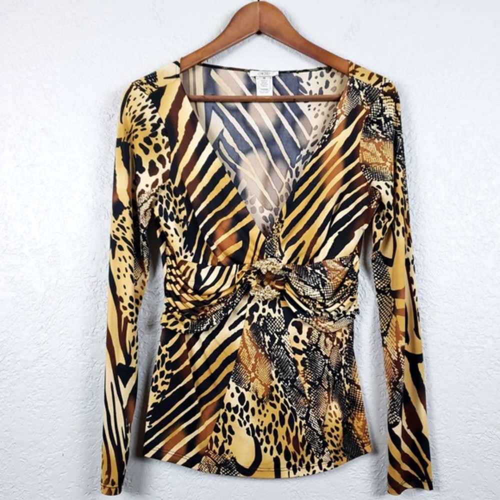 Cache Animal Print Blouse